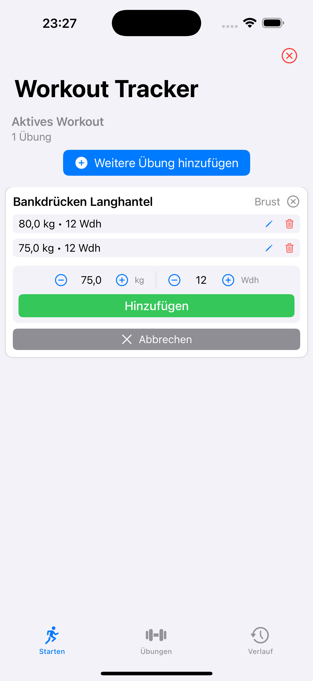 Workout Tracker App - Individuelle Trainingsplanerstellung für Krafttraining